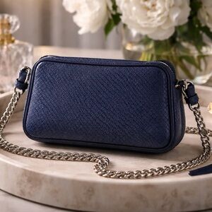 Banana Republic Blue Snake Print Mini Crossbody Bag